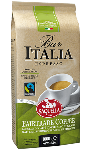 Saquella Kaffee Espresso Bar Italia Fairtrade 1kg Bohnen